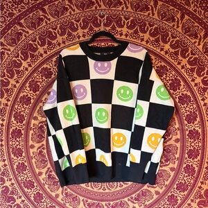 Dressed in LALA Black and Cream Smiley Sweater